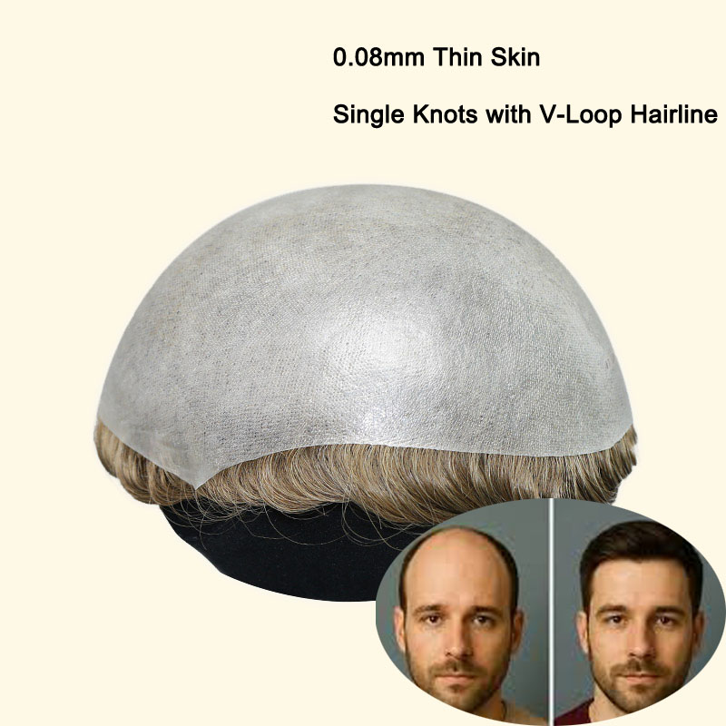 0.08mm Ultra Thin Skin Knots Wholesale Men's Hair T