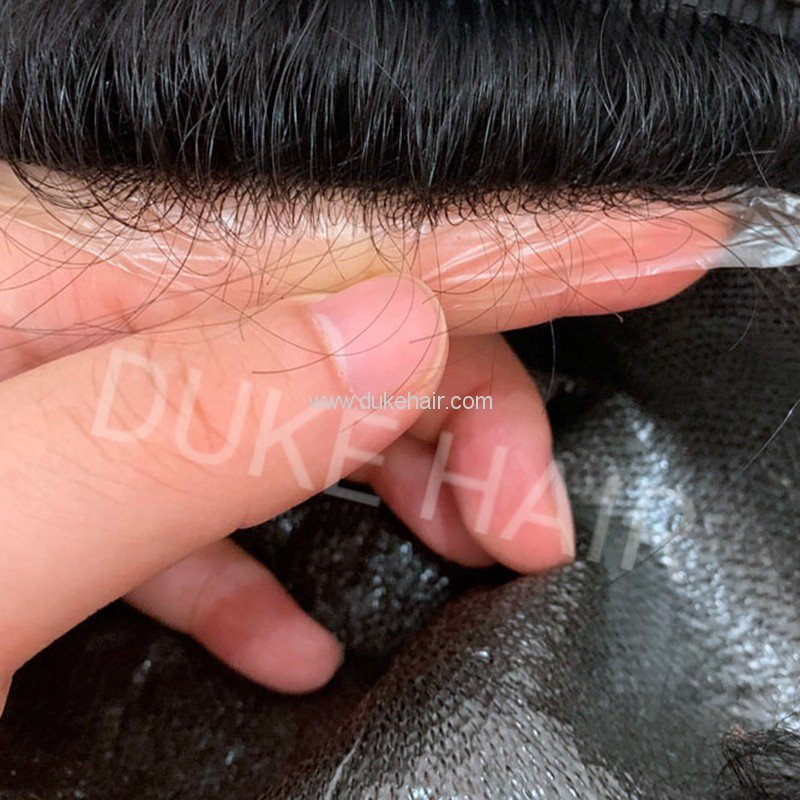 0.06mm Ultra Thin Skin Knots Wholesale Men's Hair Toupee Hair Replacement