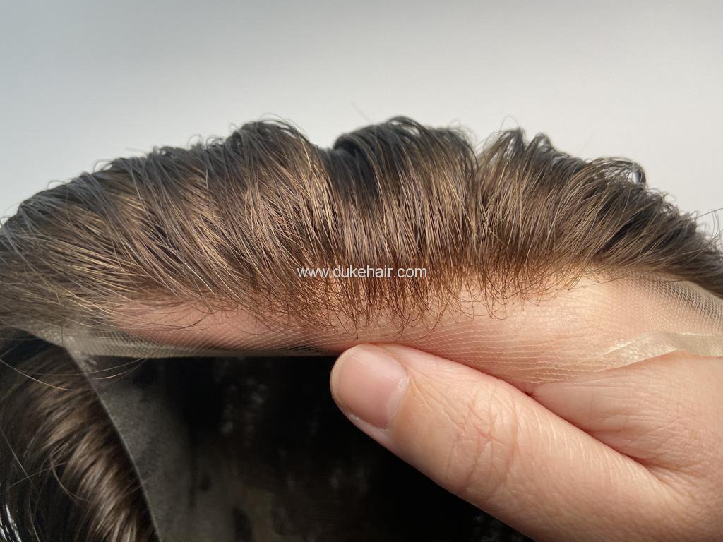 Swiss Lace Undetectable Men's Lace Toupee Hair Replacement System Manufacturer