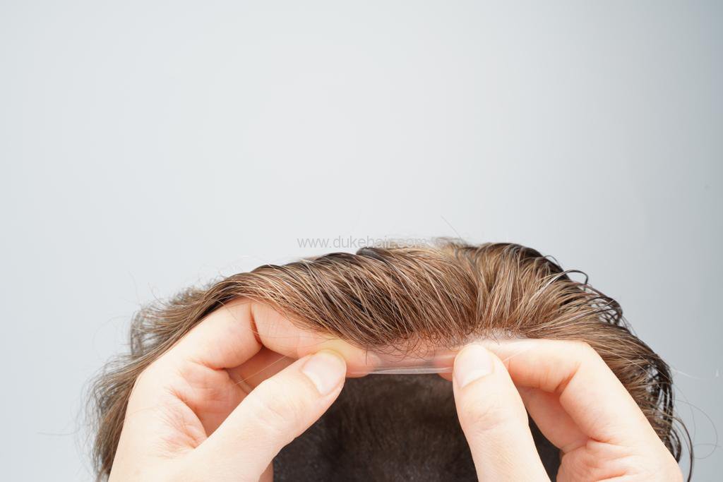 0.02MM Ultra Thin Skin V-Loop Wholesale Men's Hair Toupee Hair Replacement