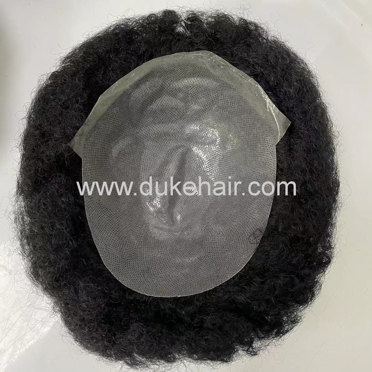 PU Afro Hair Toupee 4mmWave Curly For Men From Duke Hair Wholesale Manufature
