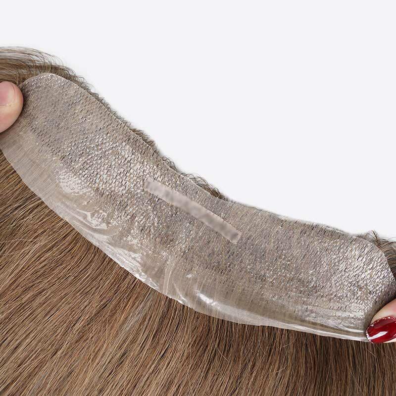 PU Frontal Hairline Bangs Natural  Men's Hair System — view 2