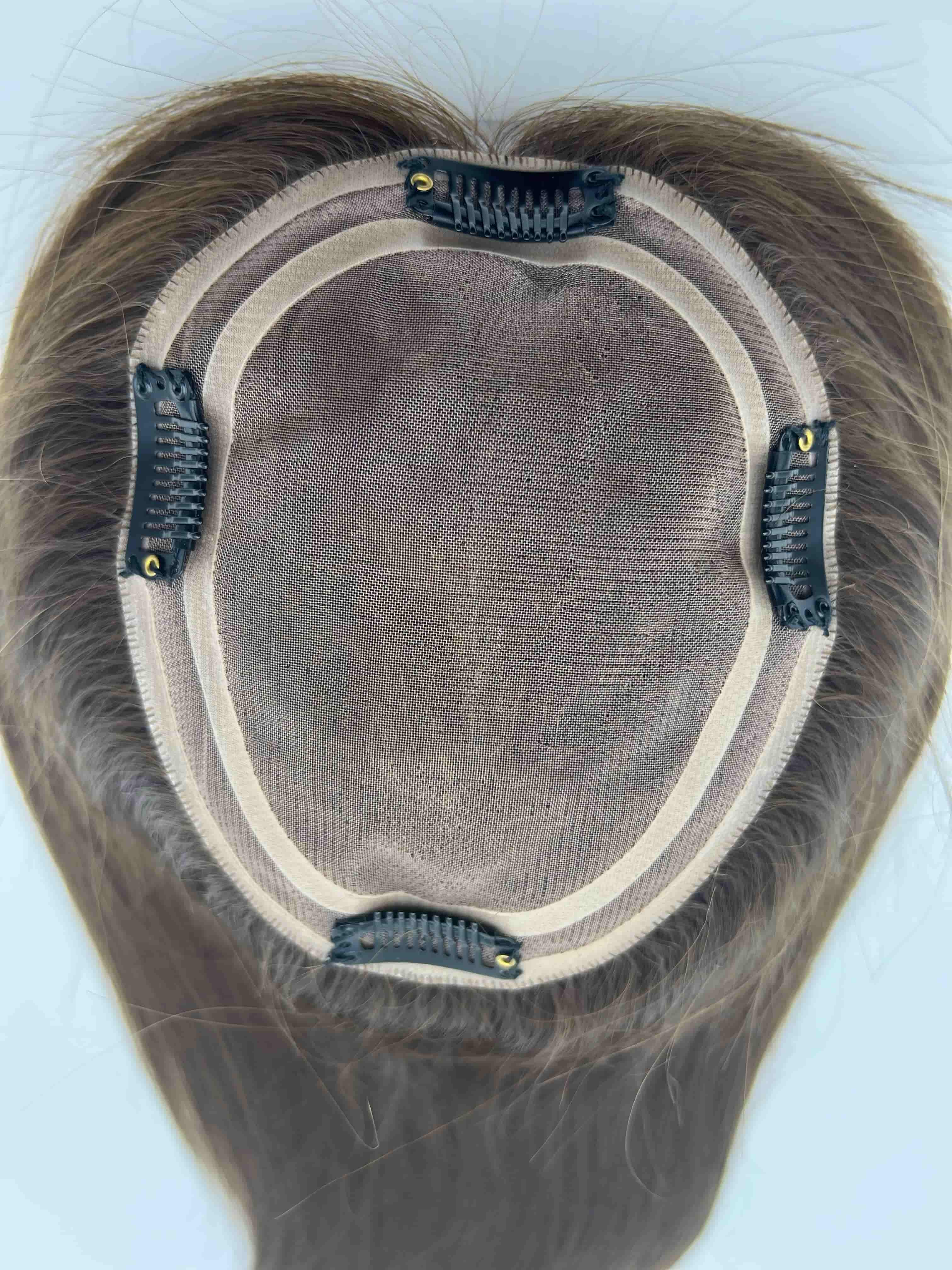 TXSL06 Mono Topper 5"x6" with Clips Virgin Hair Women Topper